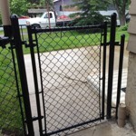 Residential Black Chain Link Gate